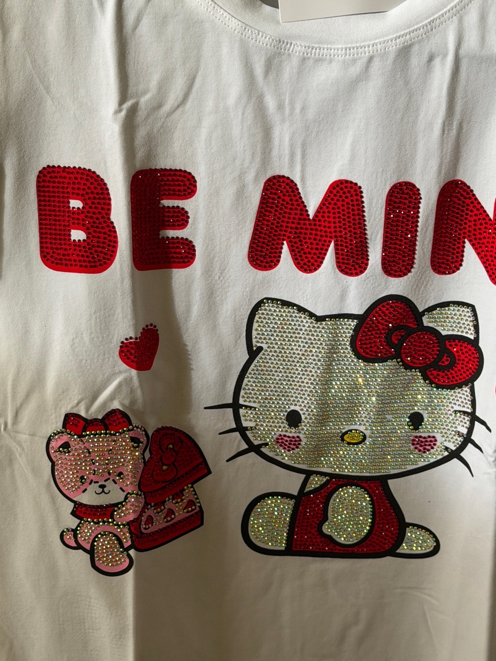 Source Unknown White 'Be Mine' Hello Kitty Sequin Tee